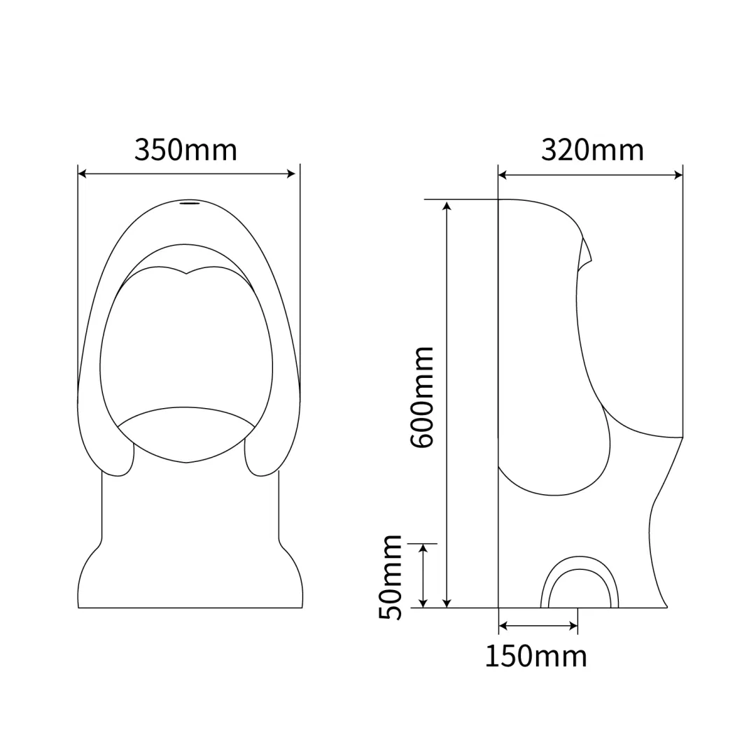 Floor Standing Penguin Shape Kids Size Urinal Children Bathroom Ceramic Urinal for Boys, Suitable for Preschool, Kindergarten and Daycare