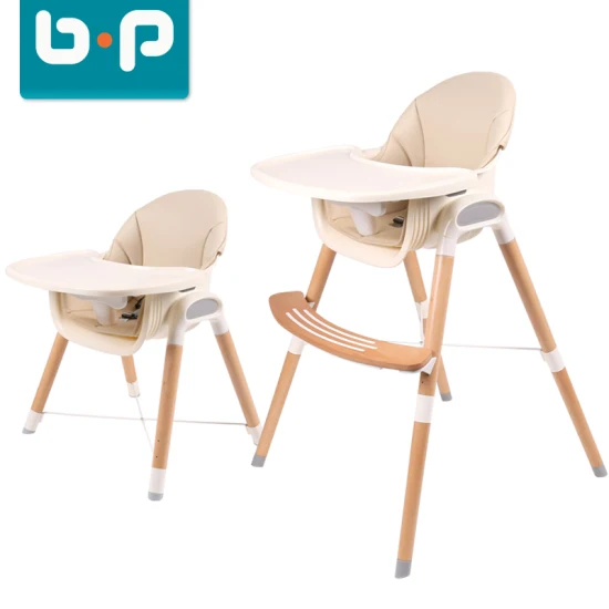 EN 14988-zertifizierter 3-in-1-Babyhochstuhl aus Holz für Kinderfütterung