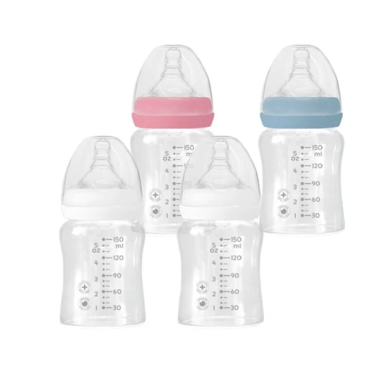 Bio-Babyflasche aus Borosilikatglas mit weitem Hals